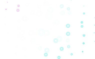 Açık yeşil, daire şekilli kırmızı vektör düzeni. Parlak renkli soyut çemberlerin olduğu bir resim. Poster ve web siteleri için tasarım.