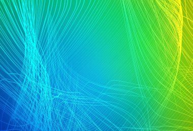 Açık mavi, yeşil vektör bulanık parlak soyut arkaplan. Gradyan tasarımlı, soyut, ışıltılı çizimler. İş tasarımınız için yeni biçim.