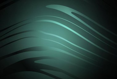 Bükülmüş çizgileri olan koyu yeşil vektör düzeni. Eğimli çizgileri olan zarif parlak bir illüstrasyon. Fikirlerin için bir örnek..