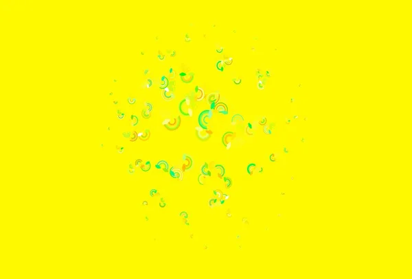 Светло Зеленый Желтый Векторный Фон Радужными Сиропами Красочные Символы Красочной — стоковый вектор