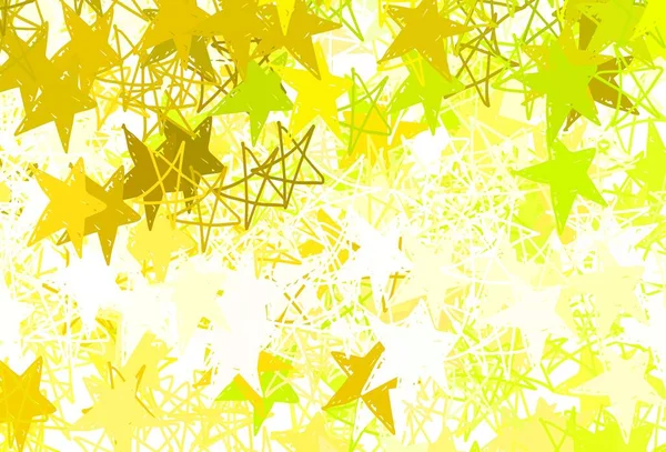 Verde Claro Modelo Vetor Amarelo Com Estrelas Céu Glitter Ilustração — Vetor de Stock