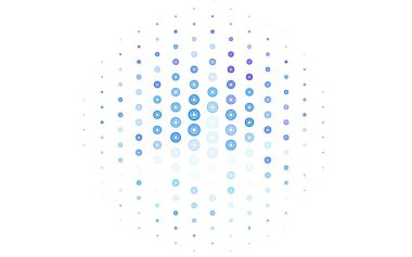 Açık pembe, köpüklü mavi vektör arkaplan. Doğa tarzında bulanık halkaları olan güzel renkli çizimler. İş ilanınız için tasarım.