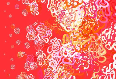 Açık pembe, soyut şekilli sarı vektör arkaplan. Modern tarzda değişen renkli kaotik formlar. İşiniz için en iyi akıllı tasarım.