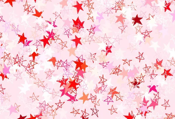 Light Pink Red Vector Template Sky Stars Stars Blurred Abstract — Stock Vector