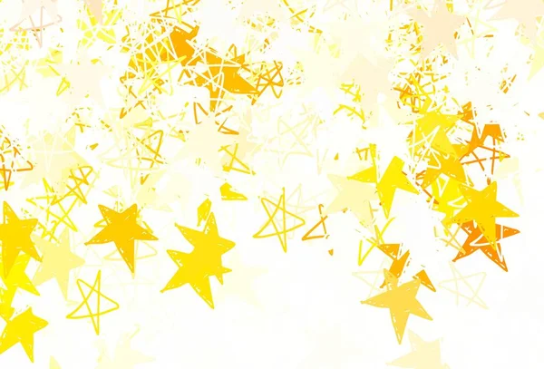 Verde Claro Fundo Vetor Amarelo Com Estrelas Coloridas Estrelas Fundo — Vetor de Stock