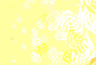 Açık Kırmızı, sarı vektör, yapraklı doğal sanat eseri. Parlak renkli çizimler ve karalama tarzında yapraklar. Çocuk kitapları için renkli desen.