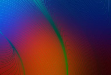 Açık mavi, eğri çizgileri olan kırmızı vektör arkaplanı. Soyut tarzda gradyan çizgilerle akıllı illüstrasyon. Fikirlerin için bir örnek..