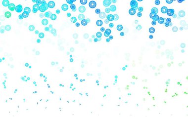 Açık mavi, daireli yeşil vektör şablonu. Parlak renkli soyut çemberlerin olduğu bir resim. Fütürist reklamlar ve kitapçıklar için şablon.