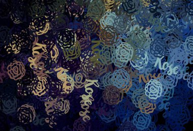 Karmaşık şekilli koyu renkli vektör şablonu. Rastgele şekillerle soyut tarzda dekoratif tasarım. İşiniz için en iyi akıllı tasarım.