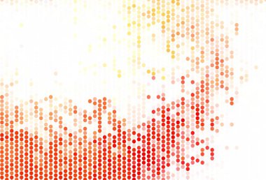 Açık kırmızı, daire şekilli sarı vektör düzeni. Doğa tarzında bulanık halkaları olan güzel renkli çizimler. Güzel web siteleri için desen.