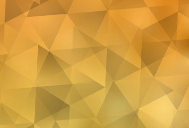 Açık sarı vektör soyut çokgen arkaplan. Üçgenlerden oluşan parlayan çokgen çizimler. Broşürünüz için yepyeni bir tasarım..