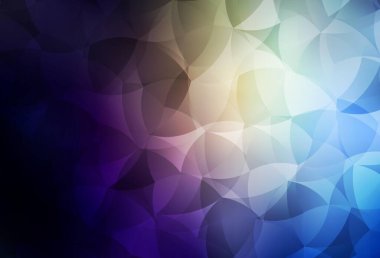 Koyu mavi, sarı vektör çokgen arka plan. Gradyanı olan zarif parlak çokgen çizimi. İşiniz için yepyeni bir tasarım..