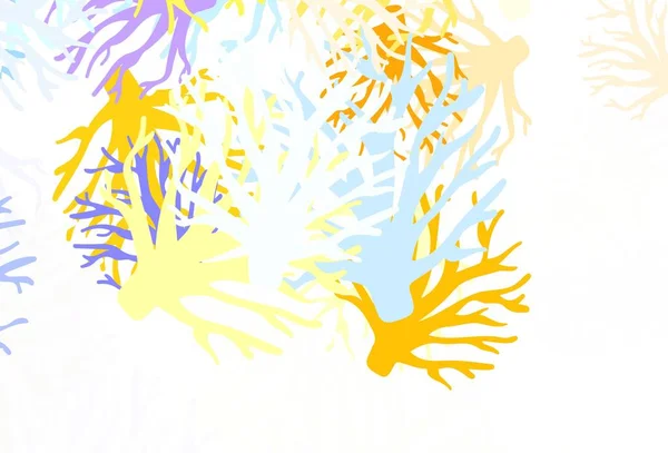 Светлый Многоцветный Векторный Абстрактный Фон Листьями Листья Ветви Градиентом Белом — стоковый вектор