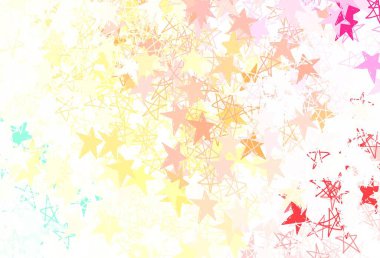 Açık yeşil, Noel yıldızlı kırmızı vektör deseni. Yıldızlı parlak renkli illüstrasyon. İş ilanınız için akıllı tasarım.