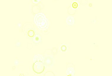 Açık yeşil, daire şekilli kırmızı vektör düzeni. Soyut arka planda bulanık kabarcıklar ve renkli gradyan. Reklamlar, broşürler için desen.