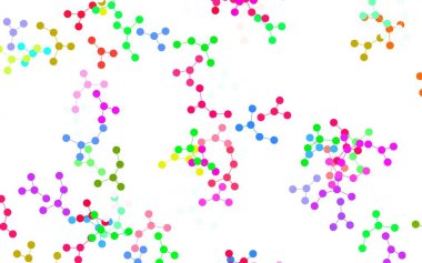 Açık pembe, yapay zeka kavramına sahip yeşil vektör dokusu. Soyut şablondaki yapay zeka şekilleriyle parlayan illüstrasyon. Siber yeniliklerin tasviri için tasarım.