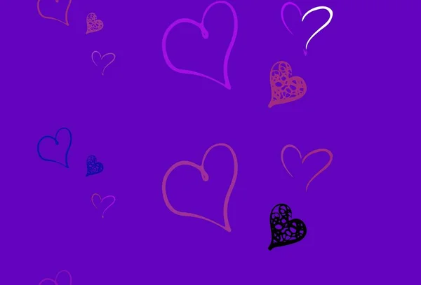 Светло Фиолетовый Розовый Вектор Искушает Одухотворенными Сердцами Умная Иллюстрация Градиентными — стоковый вектор