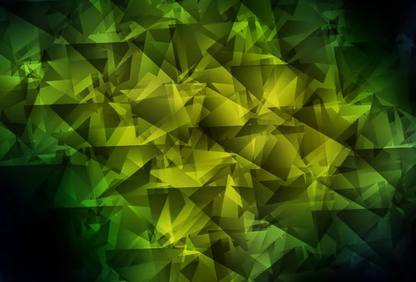 Σκούρο Πράσινο Κίτρινο Διανυσματικό Τρίγωνο Μωσαϊκό Πρότυπο Λαμπερή Πολύχρωμη Απεικόνιση — Διανυσματικό Αρχείο