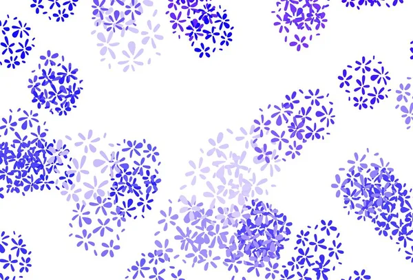 Textura Garabato Vectorial Azul Claro Con Hojas Ilustración Abstracta Colorida — Vector de stock