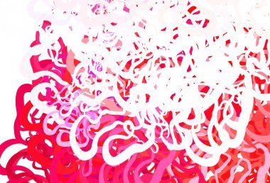 Açık pembe, kıvrımlı çizgileri olan sarı vektör dokusu. Kavisli çizgilerden oluşan parlak bir illüstrasyon. İş tasarımınız için soyut biçim.