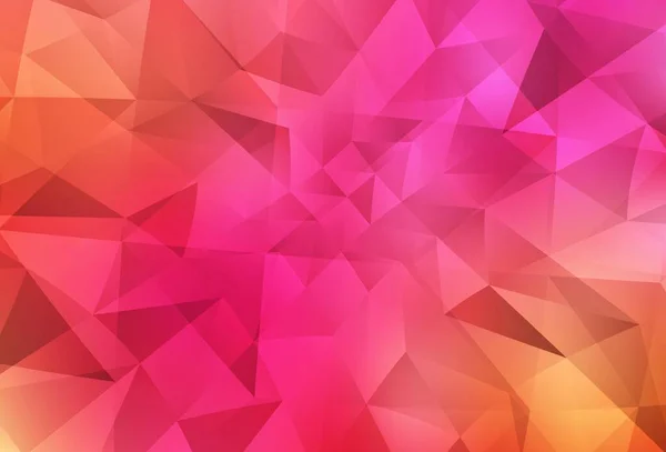 Modèle Mosaïque Triangle Vectoriel Rose Clair Jaune Illustration Colorée Brillante — Image vectorielle