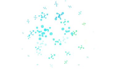 Açık mavi, çiçekli yeşil vektör şablonu, güller. Çiçeklerle süslenmiş soyut çizimler. Web siteleri ve pankartlar için desenli desen.