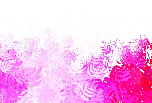 Светло Розовый Вектор Элегантный Шаблон Листьями Листья Элегантный Природный Узор — стоковый вектор