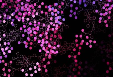 Koyu mor, yapay zeka kavramına sahip pembe vektör dokusu. Parlak renkli bir illüstrasyon ve yapay zekanın gerçek yapısı. Poster ve teknoloji sembolü.