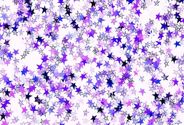 Plantilla Vectorial Light Purple Con Estrellas Del Cielo Ilustración Abstracta — Vector de stock