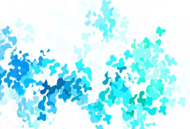 Açık mavi, soyut şekilli yeşil vektör dokusu. Renkli rastgele şekillerle modern soyut illüstrasyon. Duvar kağıtları için zarif tasarım.