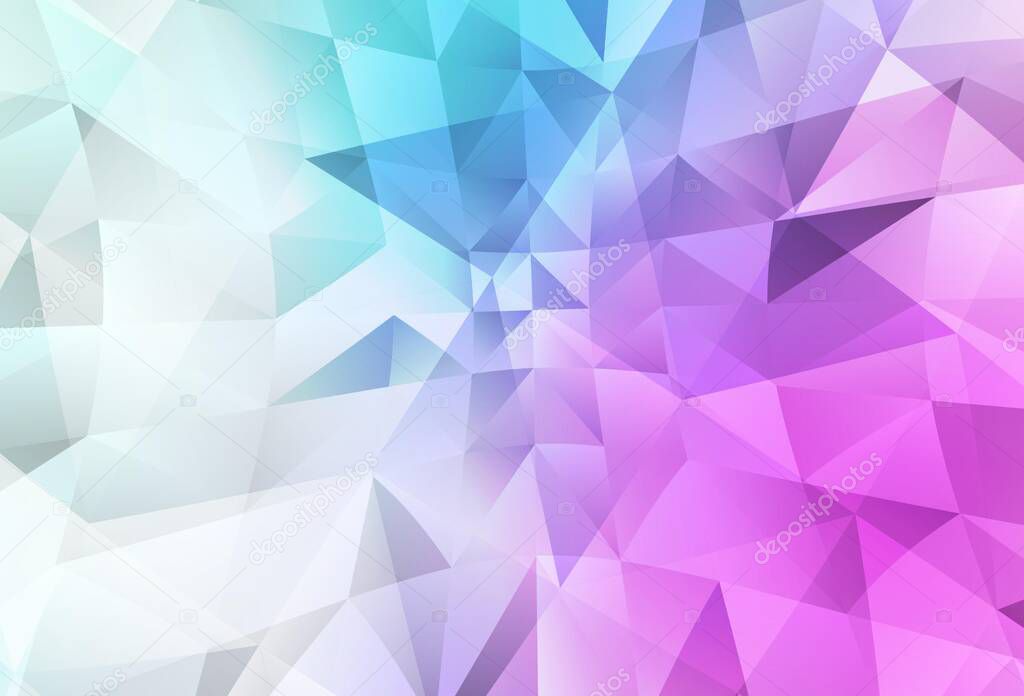 Light Pink, Blue vector shining triangular background. Colorful illustration in abstract style with triangles. Pattern for a brand book's backdrop.