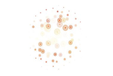 Küreleri ve çizgileri olan açık kırmızı vektör deseni. Soyut tarzda baloncuklu, çizgili dekoratif tasarım. Marka kitabınız için yeni şablon.