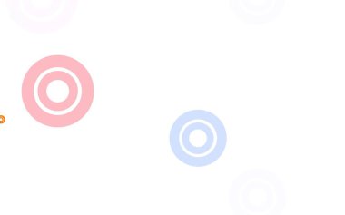 Açık mavi, diskli kırmızı vektör dokusu. Soyut arka planda bulanık kabarcıklar ve renkli gradyan. Reklamlar, broşürler için desen.