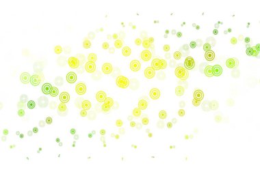 Açık yeşil, baloncuklu sarı vektör arkaplan. Doğa tarzında renkli baloncuklu soyut illüstrasyon. Duvar kağıtlarının dokusu için desen.