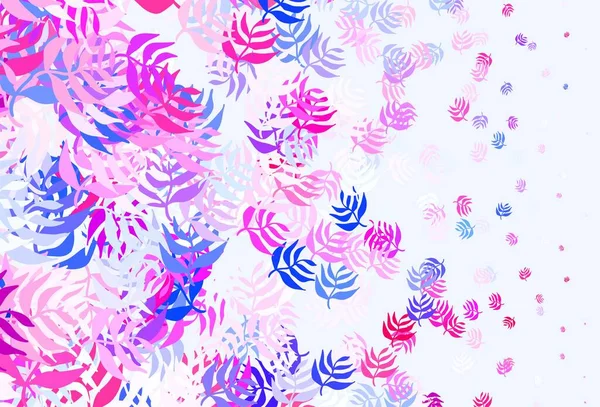 Light Pink Vector Doodle Background Leaves Doodle Illustration Leaves Origami — Stock Vector