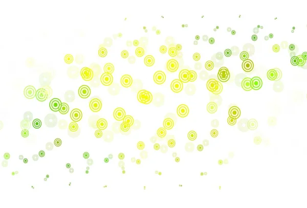 Світло Зелений Жовтий Векторний Фон Бульбашками Абстрактна Ілюстрація Кольоровими Бульбашками — стоковий вектор