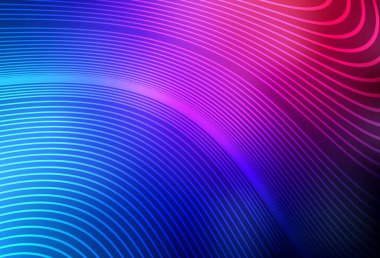 Koyu mavi, kıvrımlı çizgileri olan kırmızı vektör şablonu. Değişken çizgileri olan renkli geometrik örnek. Web siteniz için soyut tasarım.