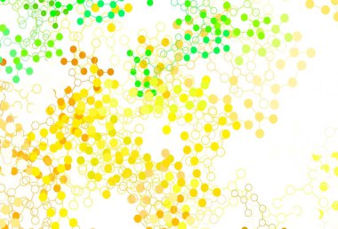 Açık yeşil, yapay zeka kavramına sahip sarı vektör dokusu. Renkli yapay zeka yapısı, eğimli çizgiler ve noktalar. Siber yeniliklerin tasviri için tasarım.