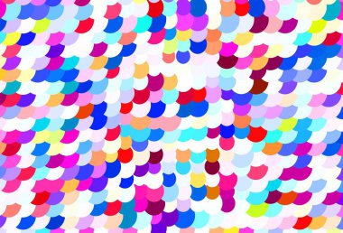 Noktalı ışık çok renkli vektör arkaplanı. Parlak renkli soyut çemberlerin olduğu bir resim. Güzel web siteleri için desen.