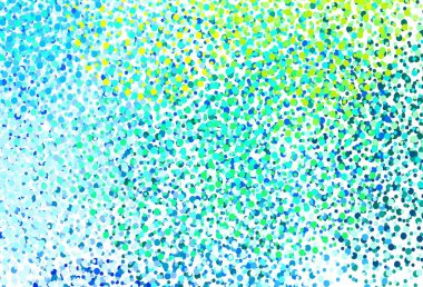 Açık mavi, benekli yeşil vektör arkaplan. Soyut arka planda bulanık kabarcıklar ve renkli gradyan. Reklamlar, broşürler için desen.