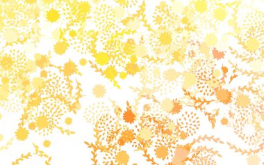 Açık Turuncu vektör desenli, çiçekli, parlak renkli resimli. Web siteleri ve pankartlar için desenli desen.