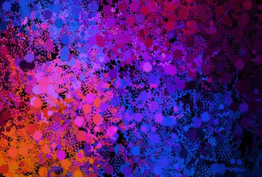 Koyu mavi, soyut şekilli kırmızı vektör arkaplan. Rastgele şekillerle soyut tarzda dekoratif tasarım. Web siteniz için basit tasarım.