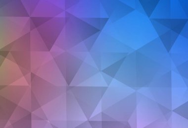 Açık mavi, kırmızı vektör çokgen arkaplan. Çokgen biçiminde, gradyan ile renkli çizimler. İş tasarımınız için yepyeni bir tarz.