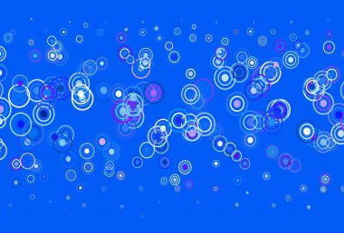 Açık Pembe, üzerinde noktalar ve çizgiler olan mavi vektör arkaplanı. Soyut tarzda baloncuklu, çizgili dekoratif tasarım. Marka kitabınız için yeni şablon.