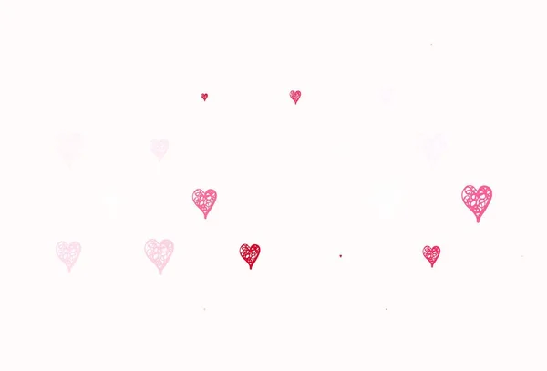 Světle Fialová Vektorová Textura Krásnými Srdci Zářící Ilustrace Srdcem Abstraktní — Stockový vektor