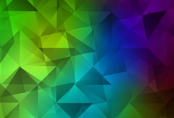 Donkere Multicolor Vector Lage Poly Achtergrond Kleurrijke Abstracte Illustratie Met — Stockvector