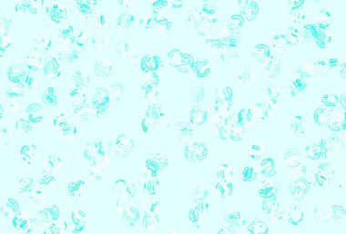 Dairesel açık yeşil vektör şablonu. Parlak renkli soyut çemberlerin olduğu bir resim. Reklamlar, broşürler için desen.