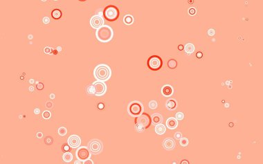 Dairesel açık kırmızı vektör şablonu. Renkli su damlaları olan modern soyut çizimler. Fütürist reklamlar ve kitapçıklar için şablon.