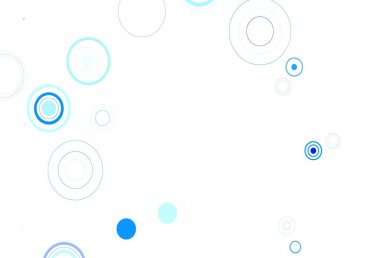 Açık pembe, diskleri olan mavi vektör dokusu. Parlak renkli soyut çemberlerin olduğu bir resim. İş ilanınız için tasarım.