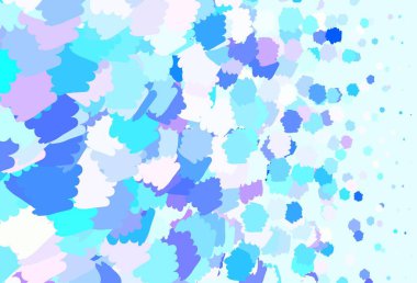 Açık mavi, soyut şekilli kırmızı vektör dokusu. Rastgele şekillerle soyut tarzda dekoratif tasarım. Bir cep telefonu için arka plan.